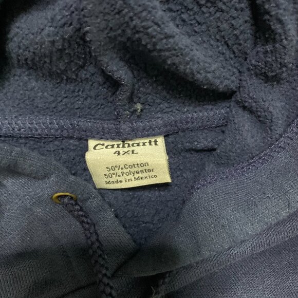 Carhartt Men's Hoodie Dark Blue Color Size 4XL Loose Fit - Picture 4 of 5
